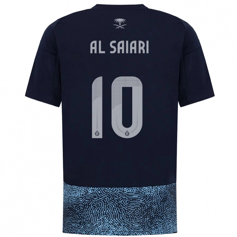 Danxen Børn Mubarkh Al-Saiari #10 Mørkeblå Lyseblå Udebane Spillertrøjer 2025/26 Trøje T-Shirt