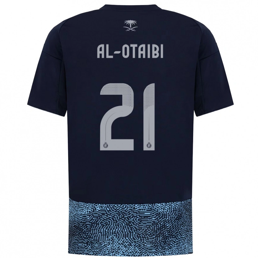 Danxen Børn Abdulrahman Al-Otaibi #21 Mørkeblå Lyseblå Udebane Spillertrøjer 2025/26 Trøje T-Shirt