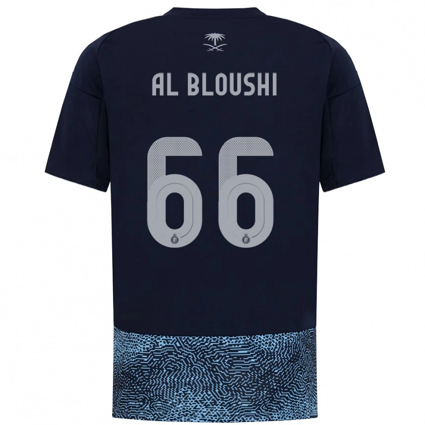 Danxen Børn Reem Al-Bloushi #66 Mørkeblå Lyseblå Udebane Spillertrøjer 2025/26 Trøje T-Shirt