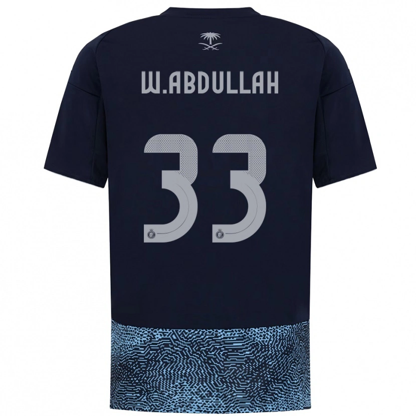 Danxen Børn Waleed Abdullah #33 Mørkeblå Lyseblå Udebane Spillertrøjer 2025/26 Trøje T-Shirt