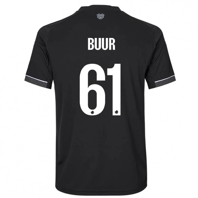 Danxen Børn Oscar Buur #61 Sort Hvid Udebane Spillertrøjer 2025/26 Trøje T-Shirt