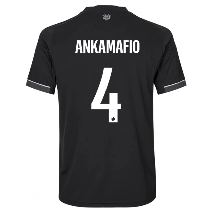 Danxen Børn Graham Ankamafio #4 Sort Hvid Udebane Spillertrøjer 2025/26 Trøje T-Shirt