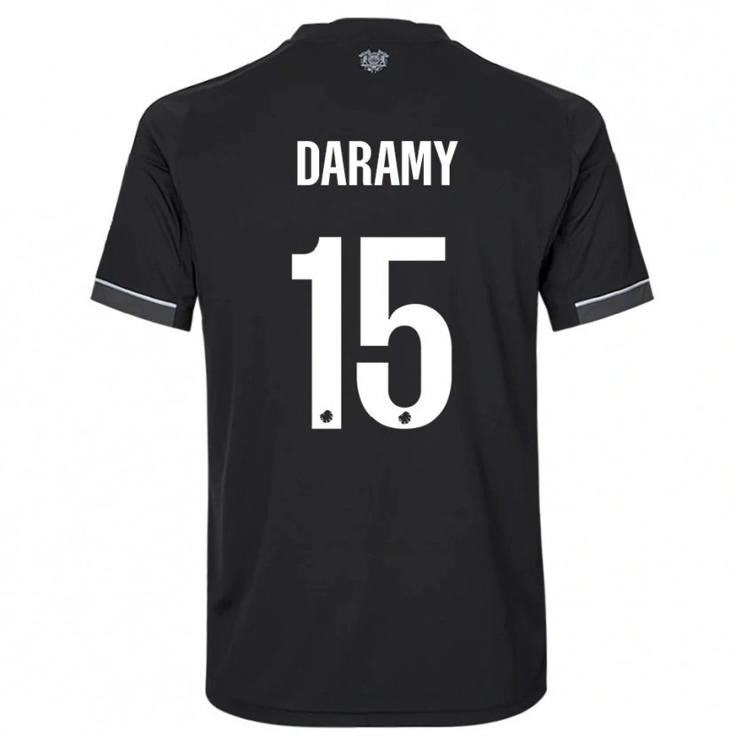 Danxen Børn Abdul Daramy #15 Sort Hvid Udebane Spillertrøjer 2025/26 Trøje T-Shirt