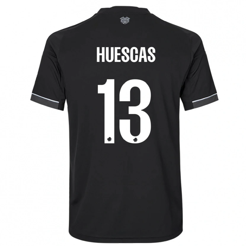 Danxen Børn Rodrigo Huescas #13 Sort Hvid Udebane Spillertrøjer 2025/26 Trøje T-Shirt