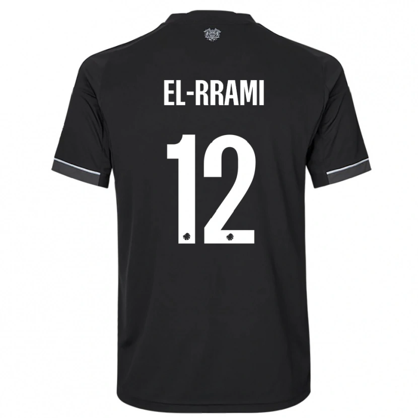 Danxen Børn Jamil El-Rrami #12 Sort Hvid Udebane Spillertrøjer 2025/26 Trøje T-Shirt