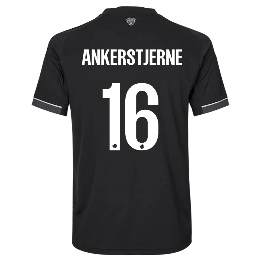 Danxen Børn Ida Ankerstjerne #16 Sort Hvid Udebane Spillertrøjer 2025/26 Trøje T-Shirt