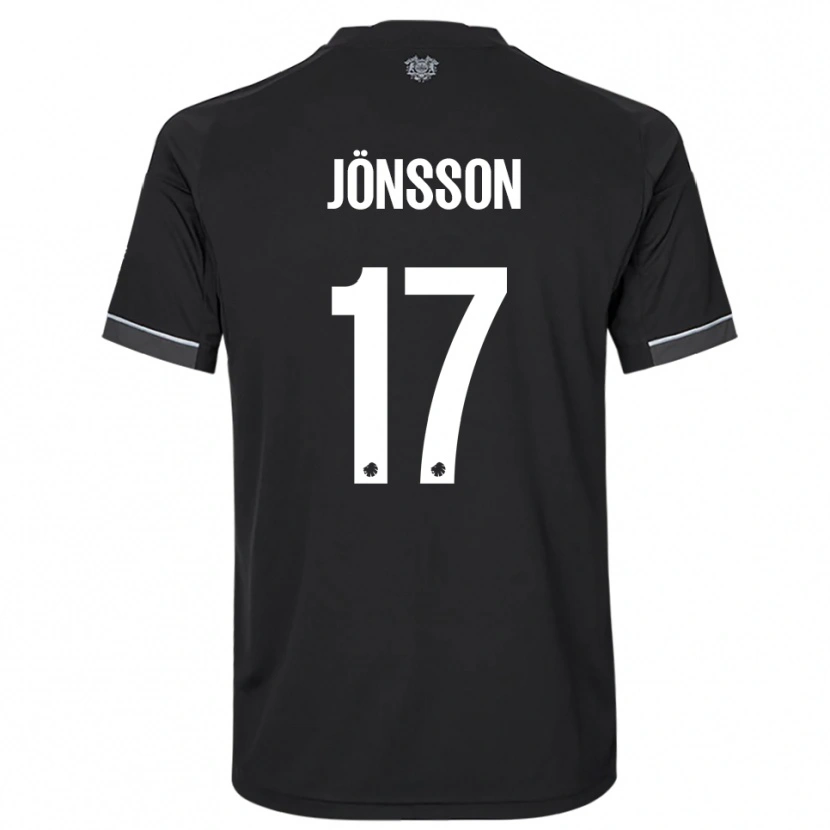 Danxen Børn Neo Jönsson #17 Sort Hvid Udebane Spillertrøjer 2025/26 Trøje T-Shirt