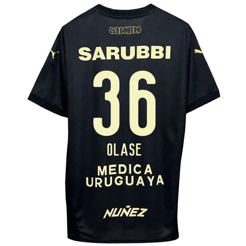 Danxen Børn Tomás Olase #36 Sort Guld Udebane Spillertrøjer 2025/26 Trøje T-Shirt