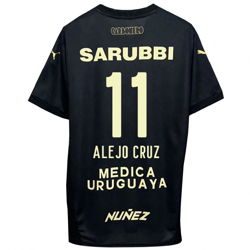 Danxen Børn Alejo Cruz #11 Sort Guld Udebane Spillertrøjer 2025/26 Trøje T-Shirt