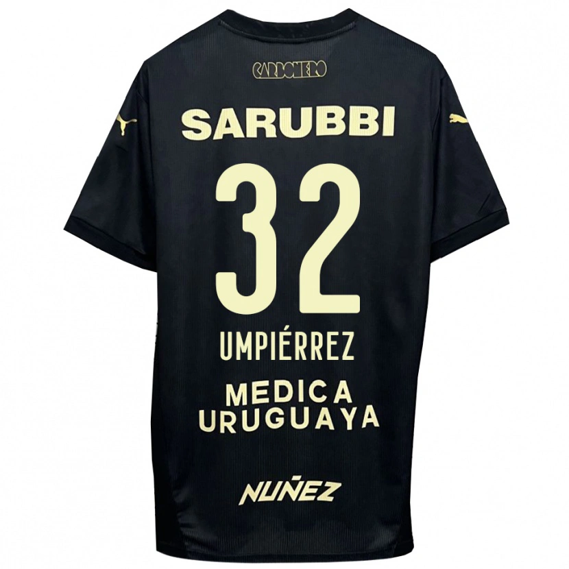 Danxen Børn Leandro Umpiérrez #32 Sort Guld Udebane Spillertrøjer 2025/26 Trøje T-Shirt