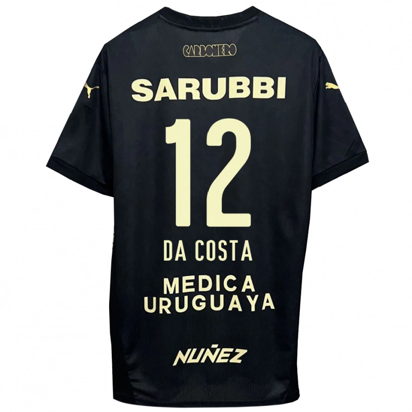 Danxen Børn Paulo Da Costa #12 Sort Guld Udebane Spillertrøjer 2025/26 Trøje T-Shirt