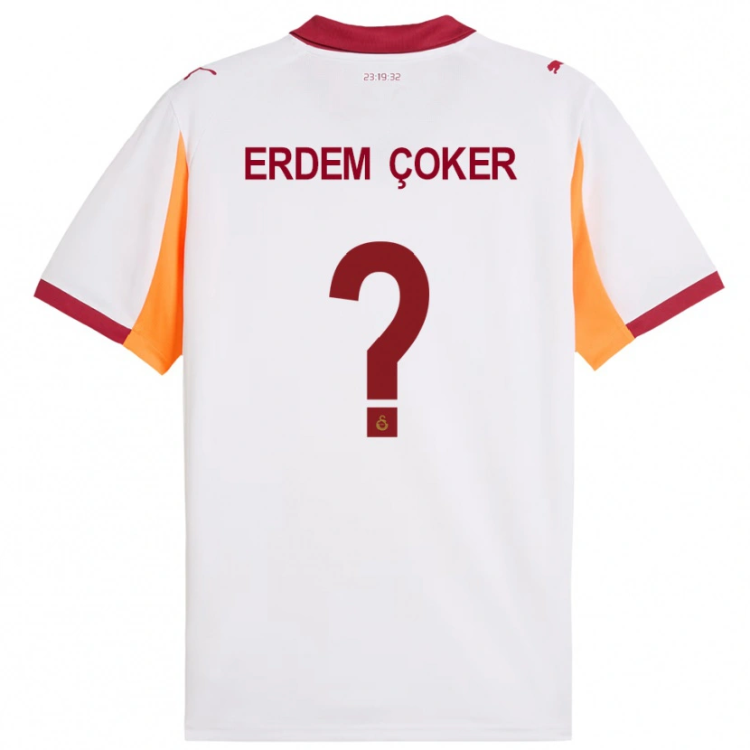 Danxen Børn Yusuf Erdem Çoker #0 Hvid Rød Udebane Spillertrøjer 2025/26 Trøje T-Shirt