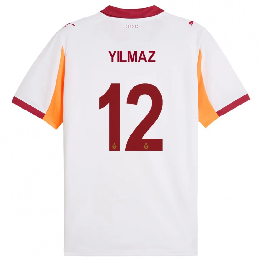 Danxen Børn Arda Yılmaz #12 Hvid Rød Udebane Spillertrøjer 2025/26 Trøje T-Shirt
