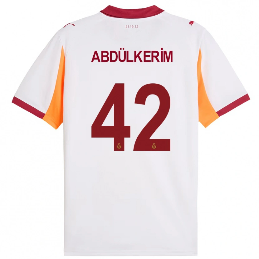 Danxen Børn Abdülkerim Bardakcı #42 Hvid Rød Udebane Spillertrøjer 2025/26 Trøje T-Shirt