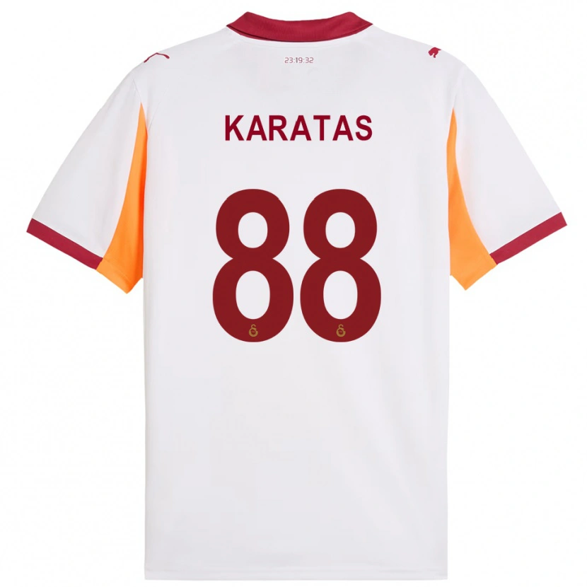 Danxen Børn Kazımcan Karataş #88 Hvid Rød Udebane Spillertrøjer 2025/26 Trøje T-Shirt