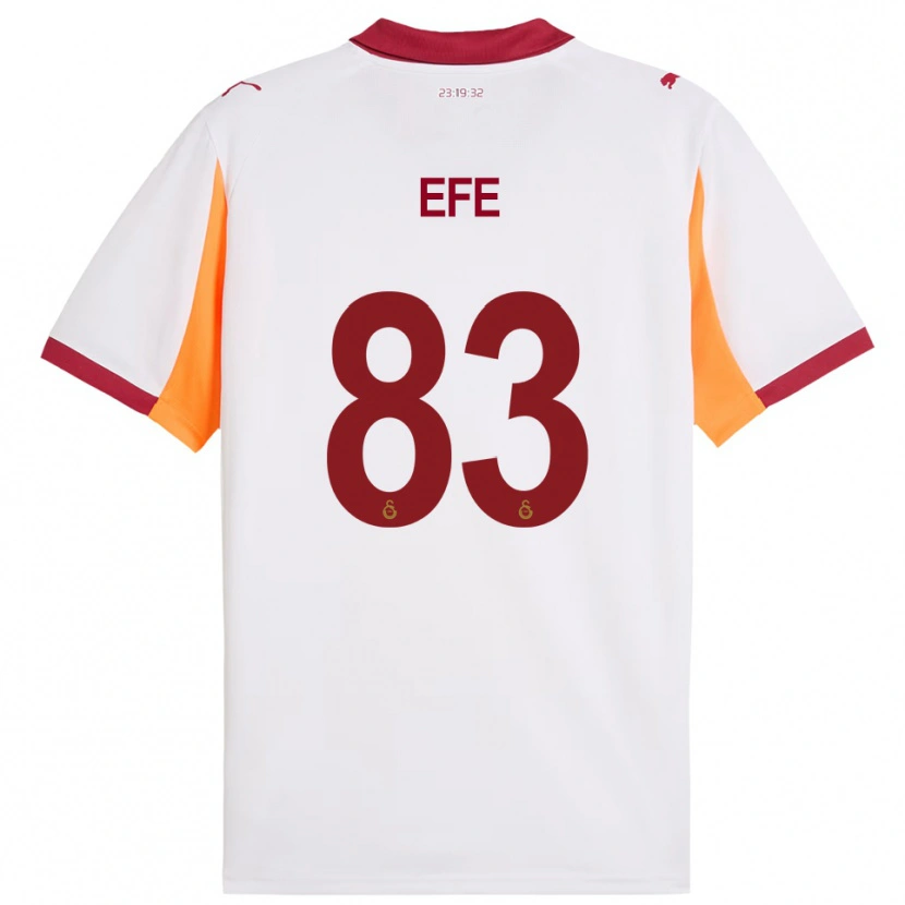 Danxen Børn Efe Akman #83 Hvid Rød Udebane Spillertrøjer 2025/26 Trøje T-Shirt