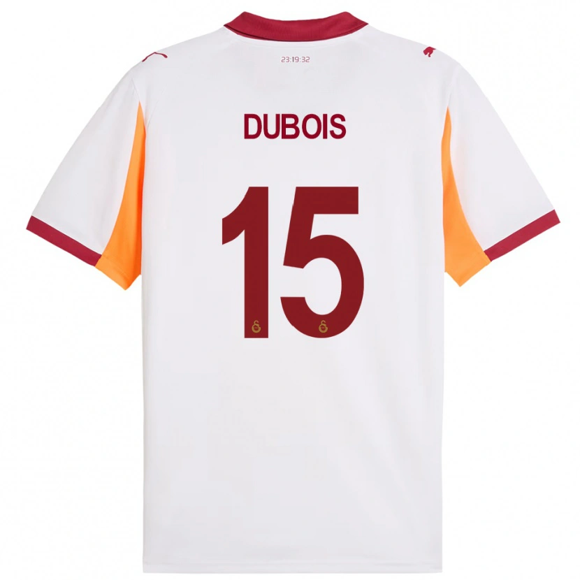 Danxen Børn Léo Dubois #15 Hvid Rød Udebane Spillertrøjer 2025/26 Trøje T-Shirt