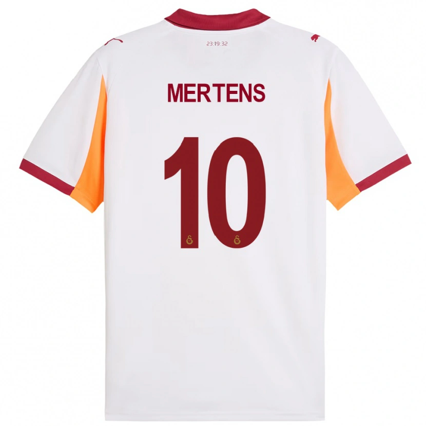 Danxen Børn Dries Mertens #10 Hvid Rød Udebane Spillertrøjer 2025/26 Trøje T-Shirt