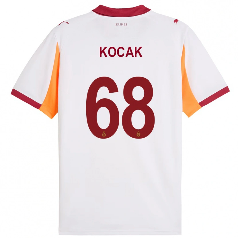 Danxen Børn Furkan Koçak #68 Hvid Rød Udebane Spillertrøjer 2025/26 Trøje T-Shirt