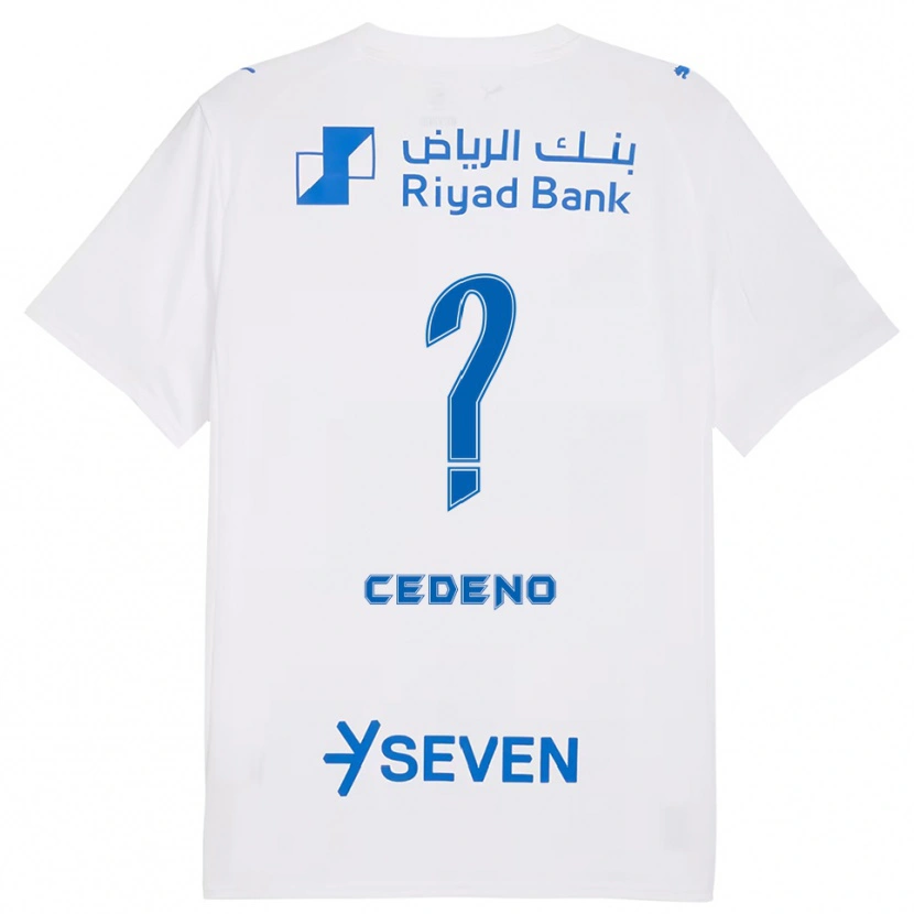 Danxen Børn Lineth Cedeño #0 Hvid Blå Udebane Spillertrøjer 2025/26 Trøje T-Shirt