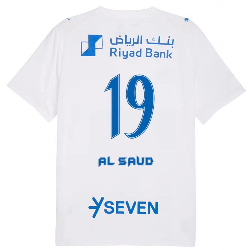 Danxen Børn Manal Al Saud #19 Hvid Blå Udebane Spillertrøjer 2025/26 Trøje T-Shirt