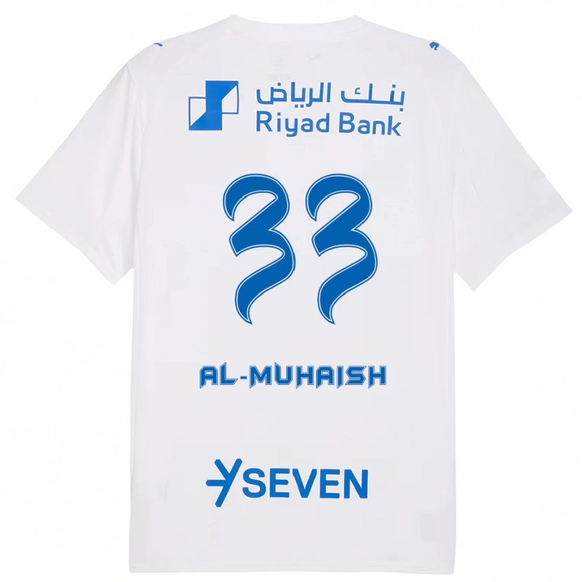 Danxen Børn Mohammed Al-Muhaysh #33 Hvid Blå Udebane Spillertrøjer 2025/26 Trøje T-Shirt