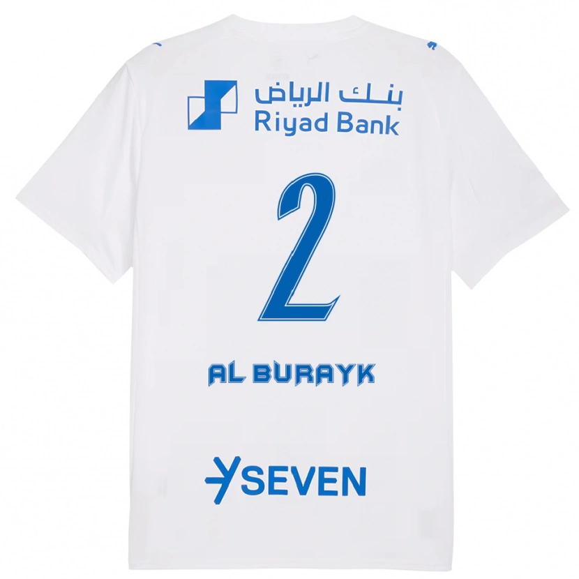 Danxen Børn Mohammed Al-Burayk #2 Hvid Blå Udebane Spillertrøjer 2025/26 Trøje T-Shirt