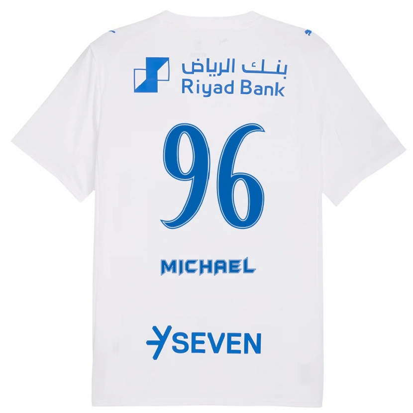 Danxen Børn Michael #96 Hvid Blå Udebane Spillertrøjer 2025/26 Trøje T-Shirt