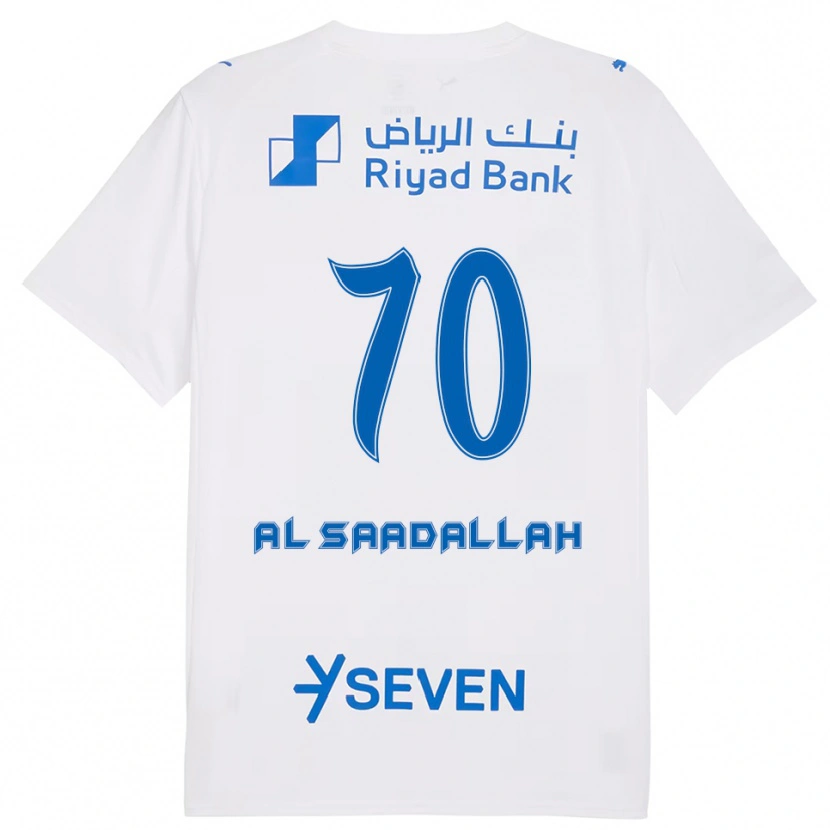 Danxen Børn Hessa Al-Saadallah #70 Hvid Blå Udebane Spillertrøjer 2025/26 Trøje T-Shirt