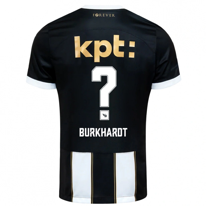 Danxen Børn Alessio Burkhardt #0 Sort Hvid Udebane Spillertrøjer 2025/26 Trøje T-Shirt