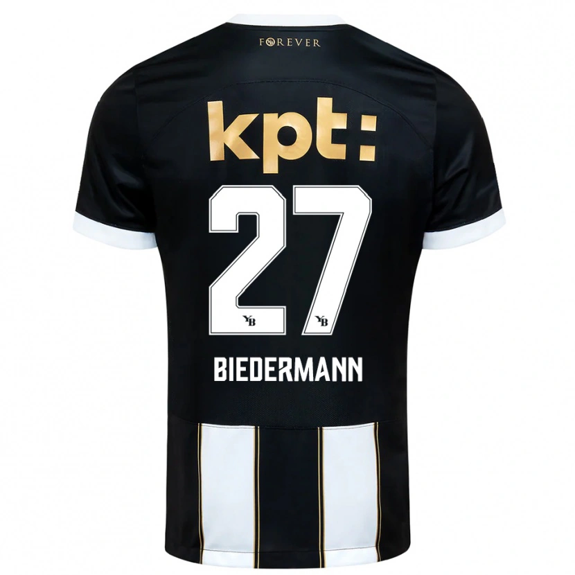 Danxen Børn Tamara Biedermann #27 Sort Hvid Udebane Spillertrøjer 2025/26 Trøje T-Shirt