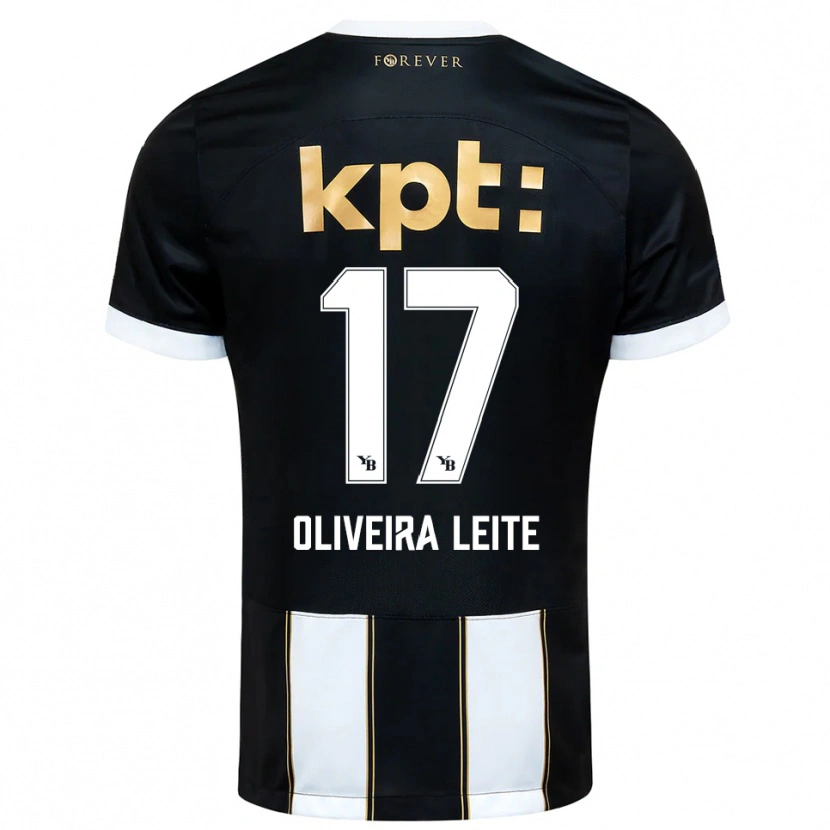 Danxen Børn Ana Oliveira Leite #17 Sort Hvid Udebane Spillertrøjer 2025/26 Trøje T-Shirt