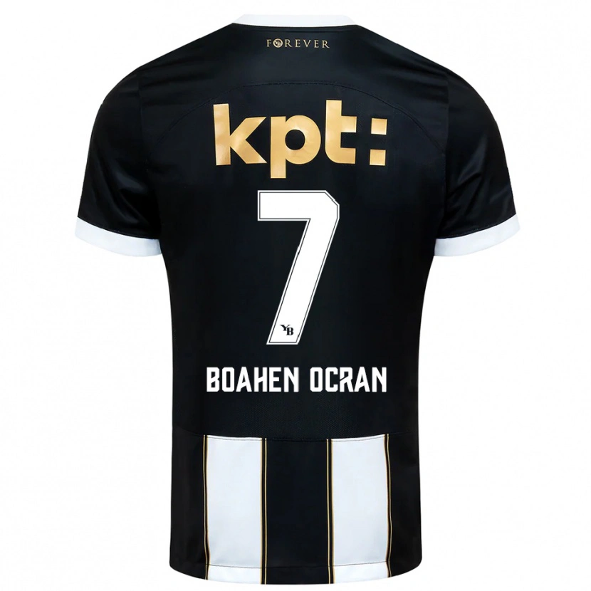 Danxen Børn Bright Boahen Ocran #7 Sort Hvid Udebane Spillertrøjer 2025/26 Trøje T-Shirt