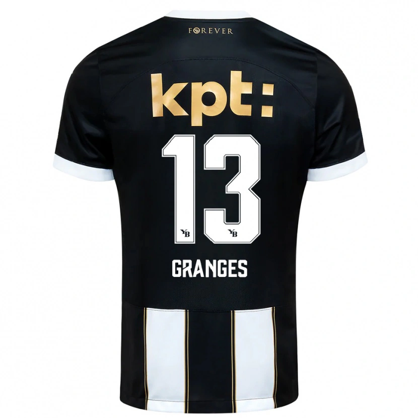 Danxen Børn Malaurie Granges #13 Sort Hvid Udebane Spillertrøjer 2025/26 Trøje T-Shirt