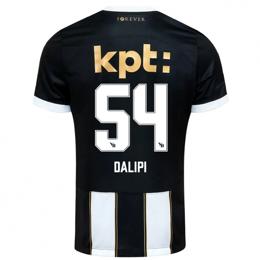 Danxen Børn Lutfi Dalipi #54 Sort Hvid Udebane Spillertrøjer 2025/26 Trøje T-Shirt