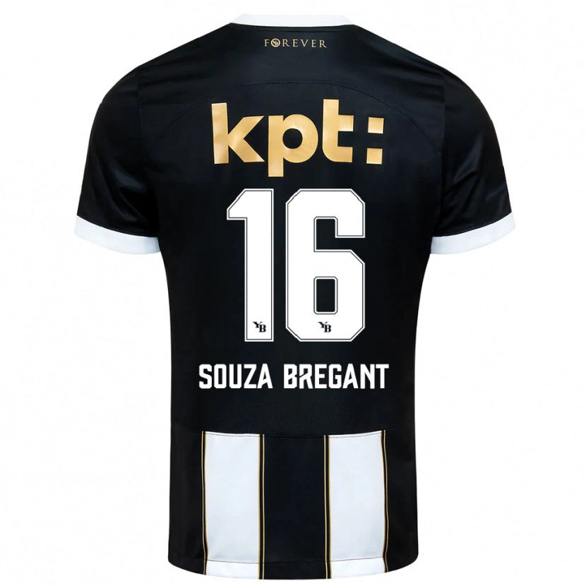 Danxen Børn Pietro Souza Bregant #16 Sort Hvid Udebane Spillertrøjer 2025/26 Trøje T-Shirt
