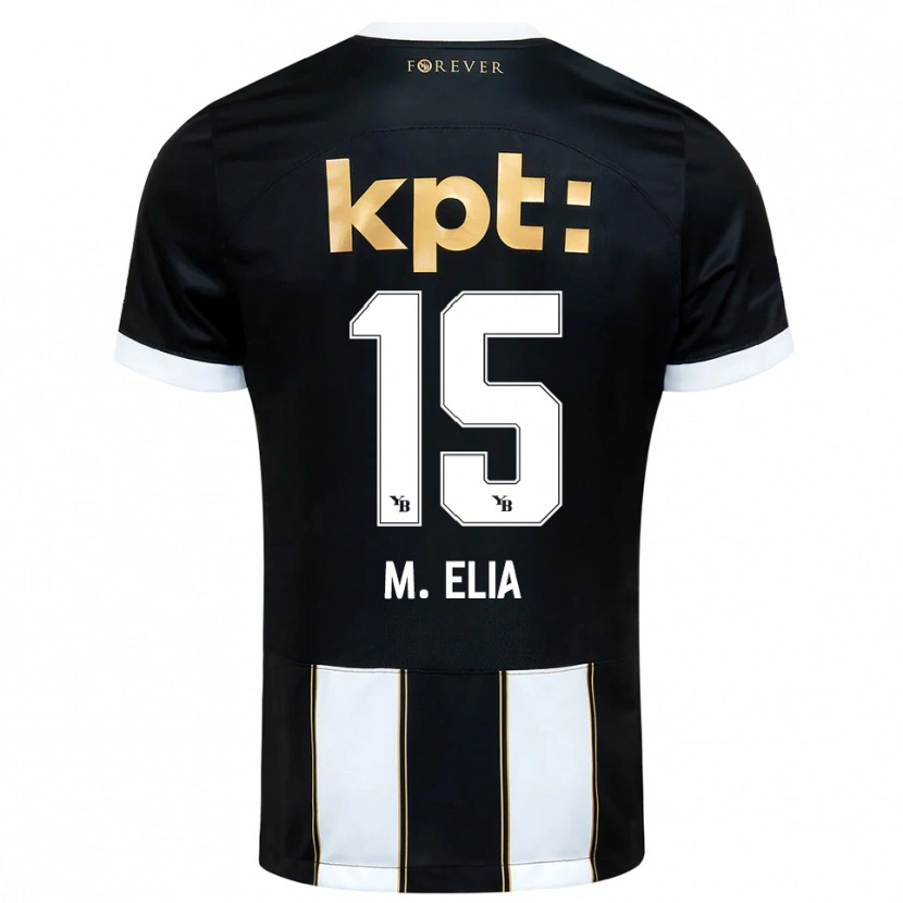 Danxen Børn Meschack Elia #15 Sort Hvid Udebane Spillertrøjer 2025/26 Trøje T-Shirt