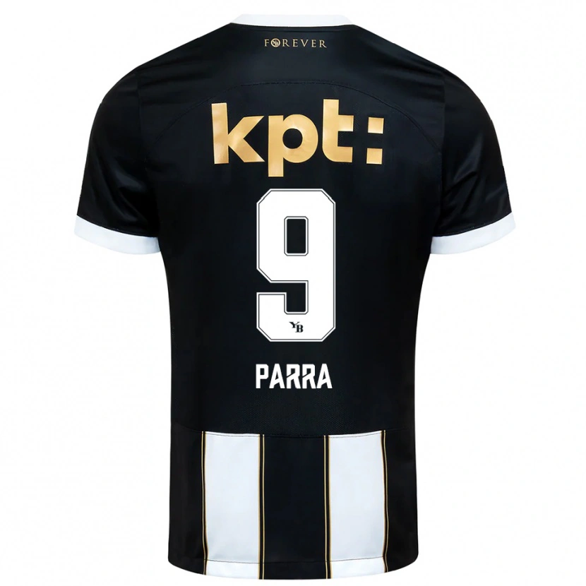 Danxen Børn Hugo Parra #9 Sort Hvid Udebane Spillertrøjer 2025/26 Trøje T-Shirt
