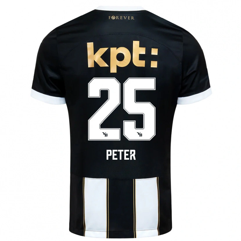Danxen Børn Luc Peter #25 Sort Hvid Udebane Spillertrøjer 2025/26 Trøje T-Shirt