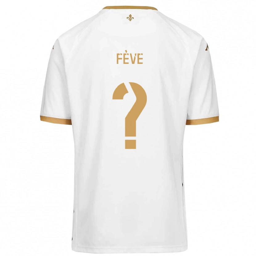 Danxen Børn Lino Fève #0 Hvid Guld Udebane Spillertrøjer 2025/26 Trøje T-Shirt