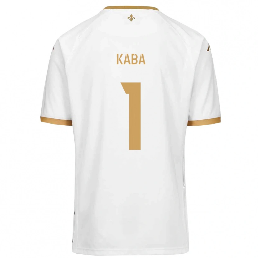 Danxen Børn Laye Kaba #1 Hvid Guld Udebane Spillertrøjer 2025/26 Trøje T-Shirt