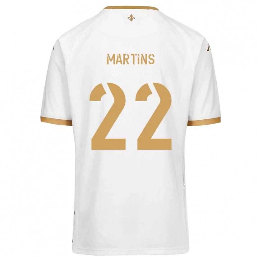 Danxen Børn Nicolas Martins #22 Hvid Guld Udebane Spillertrøjer 2025/26 Trøje T-Shirt