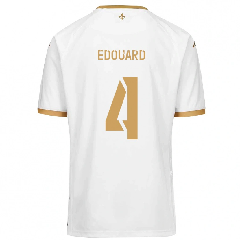 Danxen Børn Paul Edouard #4 Hvid Guld Udebane Spillertrøjer 2025/26 Trøje T-Shirt