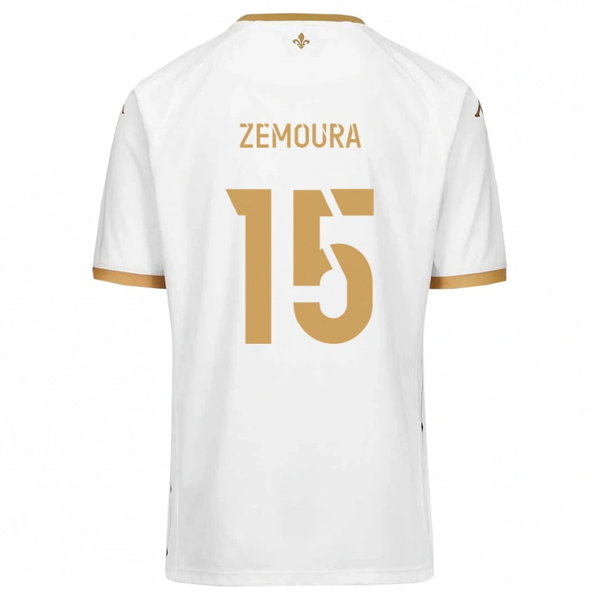 Danxen Børn Yohan Zemoura #15 Hvid Guld Udebane Spillertrøjer 2025/26 Trøje T-Shirt