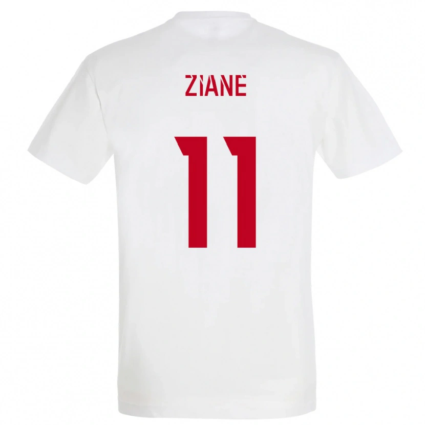 Danxen Børn Mohamed Ziane #11 Hvid Rød Gul Udebane Spillertrøjer 2025/26 Trøje T-Shirt
