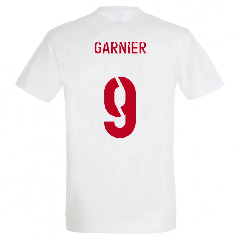 Danxen Børn Thomas Garnier #9 Hvid Rød Gul Udebane Spillertrøjer 2025/26 Trøje T-Shirt