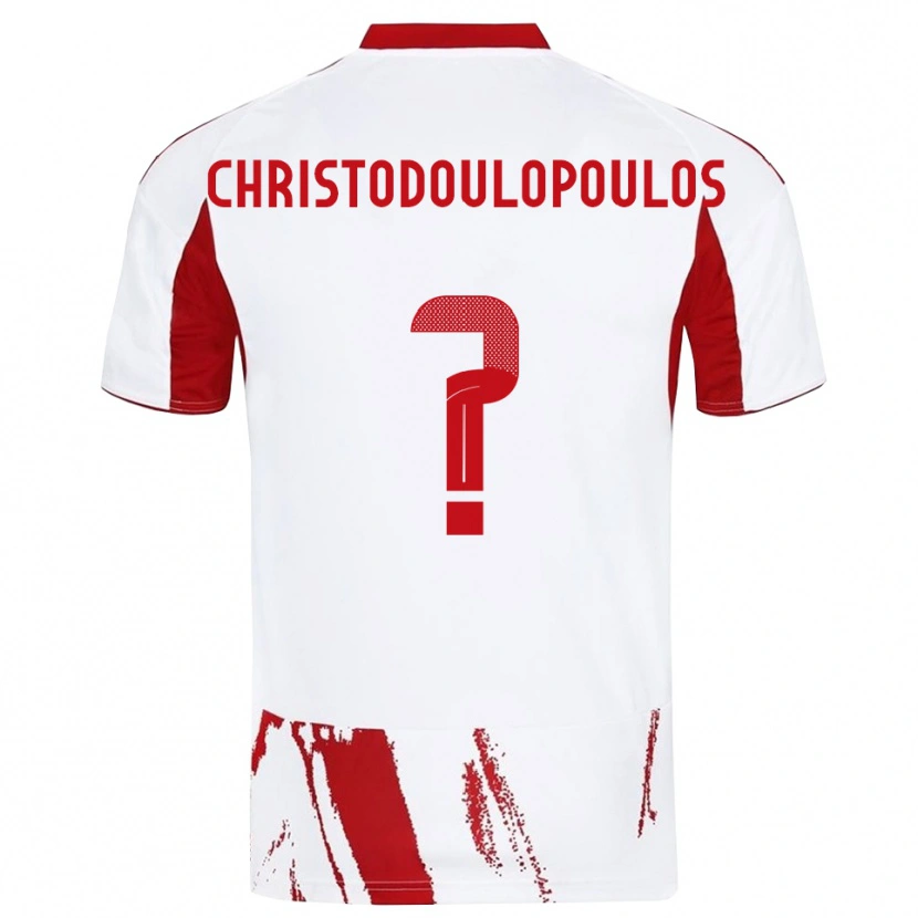 Danxen Børn Giannis Christodoulopoulos #0 Hvid Rød Udebane Spillertrøjer 2025/26 Trøje T-Shirt
