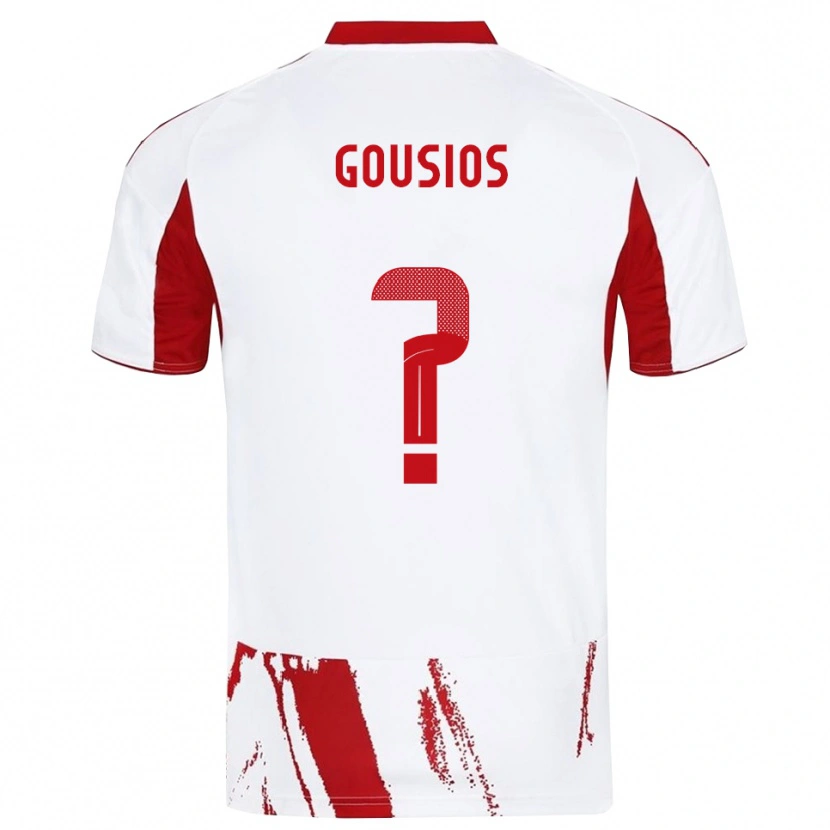 Danxen Børn Georgios Gousios #0 Hvid Rød Udebane Spillertrøjer 2025/26 Trøje T-Shirt