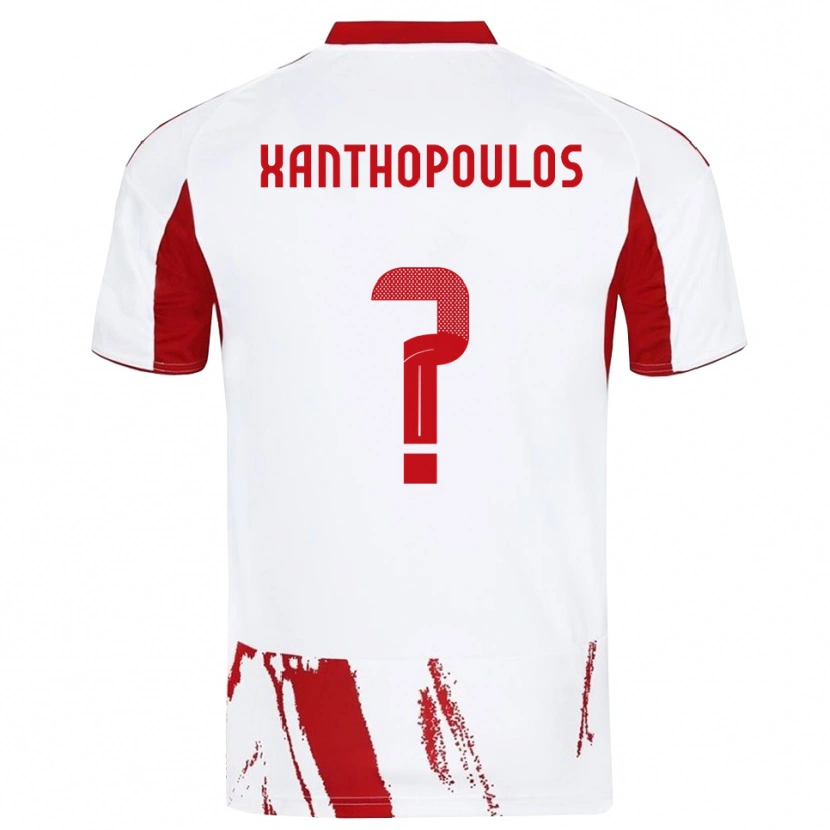 Danxen Børn Giannis Xanthopoulos #0 Hvid Rød Udebane Spillertrøjer 2025/26 Trøje T-Shirt