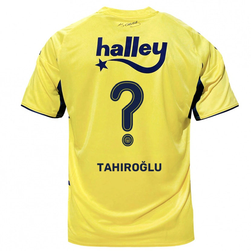 Danxen Børn Hasip Tahiroğlu #0 Gul Mørkeblå Udebane Spillertrøjer 2025/26 Trøje T-Shirt